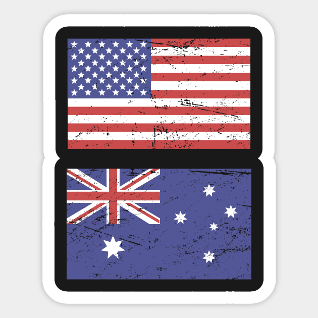 United States Flag & Australia Flag Sticker by MeatMan